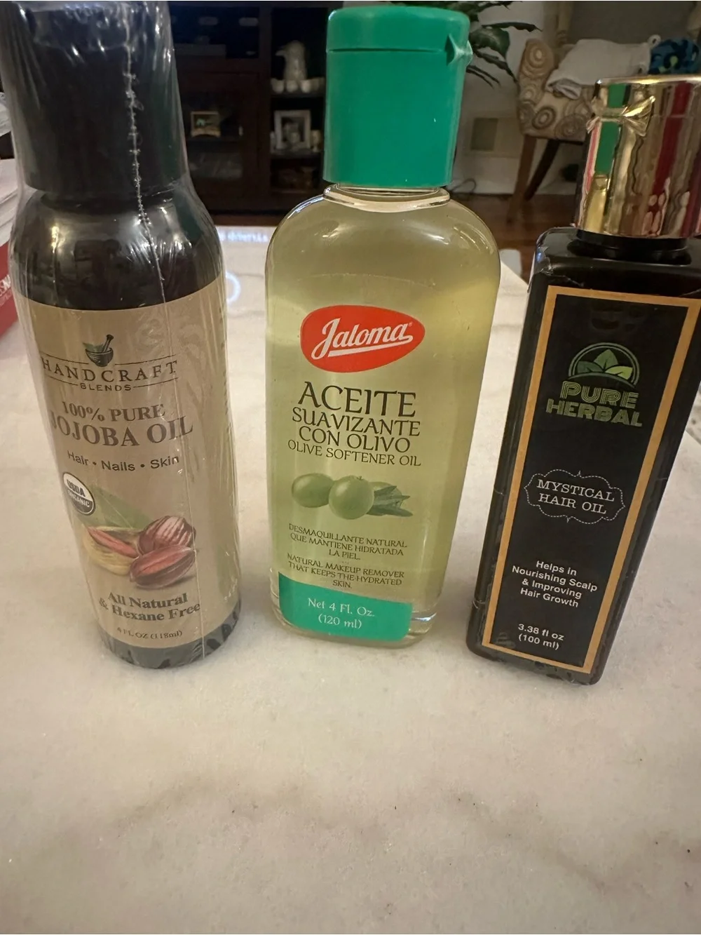 100% Pure Jojoba Oil  olive oil ,mystical -oil Natural Hair & Skin Care